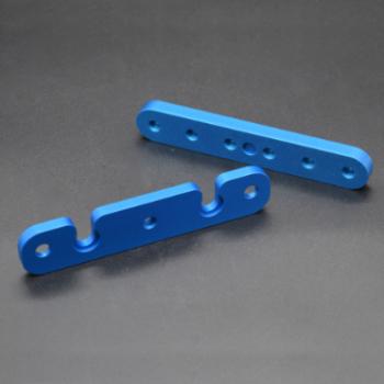 Support bracket with soft sulphuric blue anodising